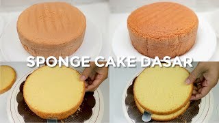 RESEP SPONGE CAKE DASAR TANPA PENGEMBANG DAN EMULSIFIER  BASIC SPONGE CAKE RECIPE BASICS [upl. by Evonne]