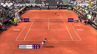 Francesca Schiavone vs Eugenie Bouchard  2014 Rome highlights [upl. by Arabella]