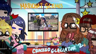 MIRACULOUS LADYBUG REACTS  Cracked Glaciator 2  Marichat scenes  Gacha Club [upl. by Bozovich]