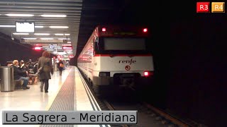 La Sagrera  Meridiana R3  R4  R12  Rodalies Barcelona  Renfe 447 [upl. by Niwle]