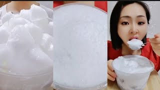 ASMR ICE EATING  BOWL WHITE FROST ❄️ iceeating iceasmr asmr freezerfrost [upl. by Forelli277]