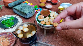 Miniature Pani Puri  Golgappa Recipe  Mini Puchka  Rinis Miniature [upl. by Carmina]