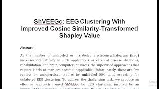 ShVEEGc EEG Clustering With Improved Cosine Similarity Transformed Shapley Value [upl. by Yewed]