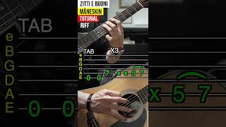 Måneskin  Zitti E Buoni  Guitar Lesson TAB shorts [upl. by Mueller]