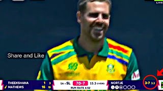 Anrich Nortje 4 Wickets vs Srilanka  Anrich Nortje Bowling Today  Sa vs Sl [upl. by Mail]