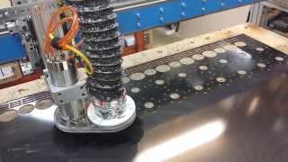 Production CNC router cutting Vibration isolation plates out 2mm carbon sheet [upl. by Eimat]