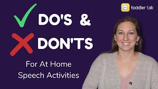 How To Do Speech Therapy Toddler Activities At Home Dos and Donts [upl. by Kape]