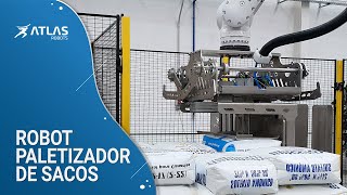 Instalación paletizadora de sacos diseñada en INOX [upl. by Heigl]