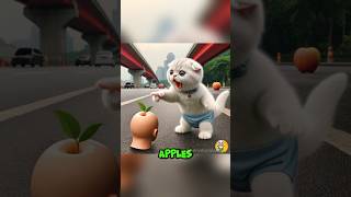 Kitten found an apple on the street😹 cat cutecat cute [upl. by Alfonse]