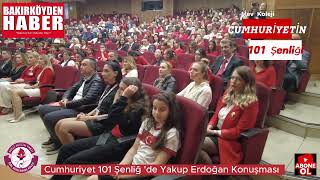 Cumhuriyetin 101 Şenliğini Mev Koleji Okulların Koordinatörü Yakup Erdoğanın Konuşması [upl. by Kally263]