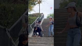 Rude Guy Knocks Crutches but Stranger Steps In to Help Her shorts [upl. by Annoed]