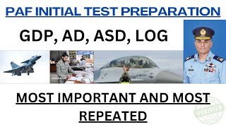 PAF INITIAL TEST PREPARATION  GDP 156 INITIAL TEST PREPARATION  PAF PAST PAPERS  AD ASD LOG2023 [upl. by Noisla536]