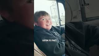 Kid drives us around in his Cabover international cabover trucking cat engine [upl. by Hardi]