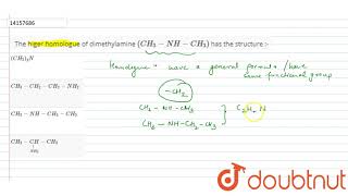 The higer homologue of dimethylamine CH3NHCH3 has the structure [upl. by Fu]