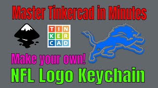 Make ANY NFL Keychain Inkscape amp Tinkercad Detroit Lions Simple Steps [upl. by Vitia130]