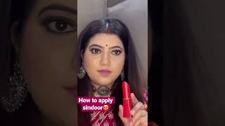 सिंदूर लगाने का आसान तरीका।How to apply dry sindoor in summers hack shorts sindoor [upl. by Lacram737]