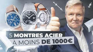 5 montres automatiques en acier à moins de 1000€  🇨🇭 🇯🇵 🇫🇷 🇩🇪 🇷🇺 [upl. by Seamus]