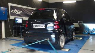 digiservices smart fortwo brabus 98  128cv dyno [upl. by Nichole]