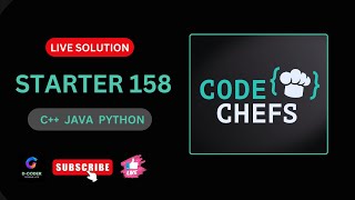 LIVE CODECHEF CONTEST 158  ALL SOLUTION  STARTERS 158  CODECHEF JAVA  C  C  PYTHON [upl. by Harlie624]