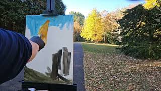 Plein air oil painting at Klehm Gardens [upl. by Aneelehs186]