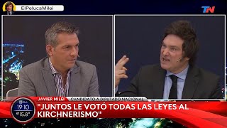 quotLARRETA ES DÉBIL EMOCIONALMENTEquot  Javier Milei en TN 22102021 [upl. by Oona]