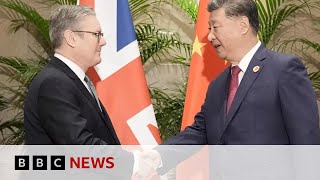 UK Prime Minister Keir Starmer meets China President Xi Jinping at G20 summit  BBC News [upl. by Rebmetpes436]