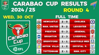 CARABAO CUP RESULTS  ROUND 4  ROUND OF 16  • CARABAO CUP 202425 • LEAGUE CUP [upl. by Eceer3]