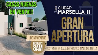 Ultima Hora NUEVAS CASAS EN VENTA CIUDAD MARSELLA ETAPA II CON FINANCIAMIENTO [upl. by Booma]