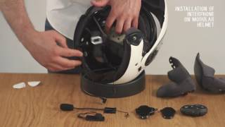 Interphone Tutorial 2 How to Install Intercom on Modular Helmet [upl. by Nisior]