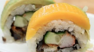 How to Make Sushi  Avocado Mango Rolls [upl. by Sebastiano]