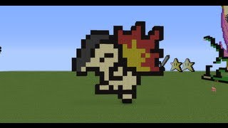 minecraft pixel art tutorial 25 cyndaquil [upl. by Finkelstein405]