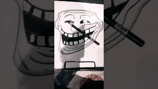 Troll face drawingartviews trollface sorts subscribe and like 😅😅 subscribes [upl. by Auburta]