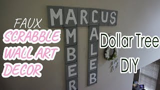 SCRABBLE WALL ART DIY  DOLLAR TREE DIY  Faux Scrabble Tiles [upl. by Dena619]