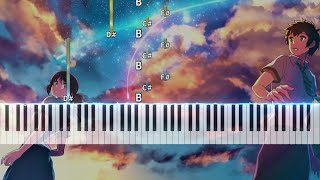 Your Name Kimi no Na wa  Sparkle Synthesia Midi Piano Tutorial amp Download [upl. by Sochor]