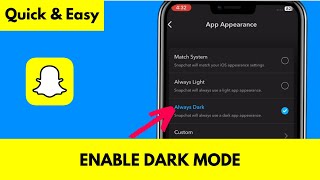 How to ENABLE DARK MODE on Snapchat [upl. by Ylluz271]