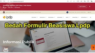 Bedah Isi Formulir Pendaftaran Beasiswa LPDP [upl. by Nhtanhoj]