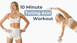 10 Minute Toning Arm Workout w Ankle Weights  Pilates Workout  Sanne Vloet [upl. by Jessey122]