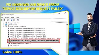 Unknown USB Device Error in Windows 11 How to Fix this Issue  Device Descriptor Request Failed [upl. by Barnaby]