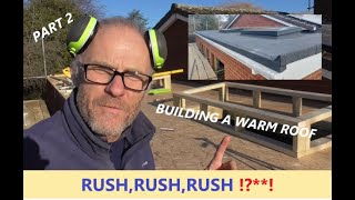 Building a flat roof using a warm roof method PART2 FITTING DECK AND ROOF LIGHT CURBS [upl. by Ativak]