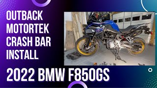 2022 BMW F850GS Outback Motortek Crash Bars Install [upl. by Olegnaid864]