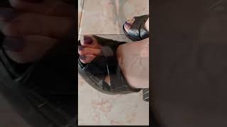 ASMR ❤️ Black High Heels Sandals  Walking Sounds  asmr asmrsounds heels shoes feet sandals [upl. by Aissert]