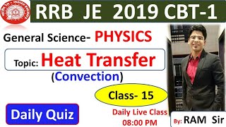 RRB JE 2019 GS Physics Class 15 Heat Transfer Part 4  Speedup Education [upl. by Francine830]