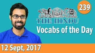 ✅ Daily The Hindu Vocabulary 12 Sept 2017  Learn 10 New Words with Tricks  Day239 [upl. by Vincents]