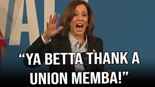 Kamala Harris unveils ALLNEW ACCENT during campaign stop in Detroit [upl. by Ahsac]