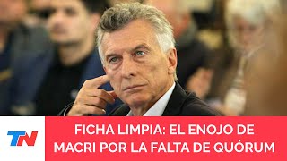 FICHA LIMPIA La dura crítica de Mauricio Macri a los diputados oficialistas que no dieron quórum [upl. by Stevenson]