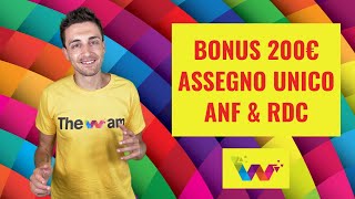 BONUS 200 EURO RDC ESCLUSI ANF e beffa INPS ASSEGNO UNICO [upl. by Atiker]