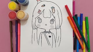 How to draw cute anime girl  Anime drawing [upl. by Durno]