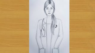 how to draw a doctor girl step by step Gali Gali Art [upl. by Nannerb]