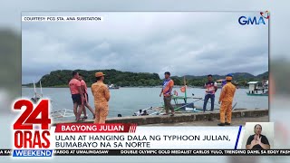 Ulan at hanging dala ng Typhoon Julian bumabayo na sa Norte  24 Oras Weekend [upl. by Ynaiffit]