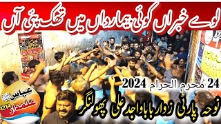 laway khabran koi bimar diyan Noha Party Baba Wajid Ali Phool Nagar 24 Muharram 2024 [upl. by Otreblide]